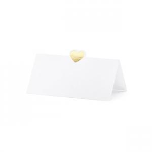 Ültetőkártya asztalra arany szívvel 10x5cm 10db/cs