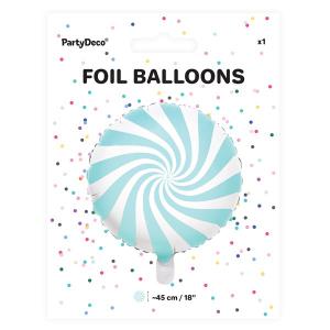 Világos kék csíkos fólia lufi, 18"/45cm
