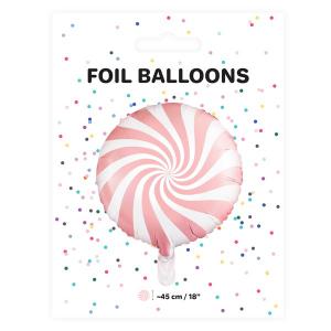Világos pink csíkos fólia lufi, 18"/45cm