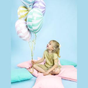 Világos pink csíkos fólia lufi, 18"/45cm