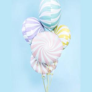 Világos pink csíkos fólia lufi, 18"/45cm