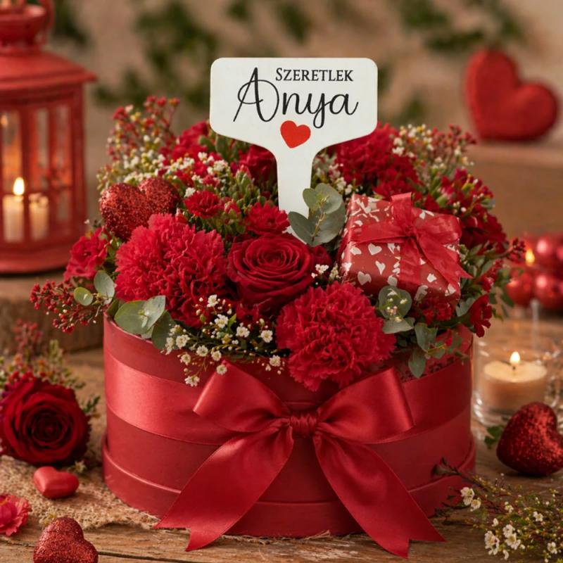 Fa beszúros tábla szögletes - Szeretlek Anya 3db/csomag