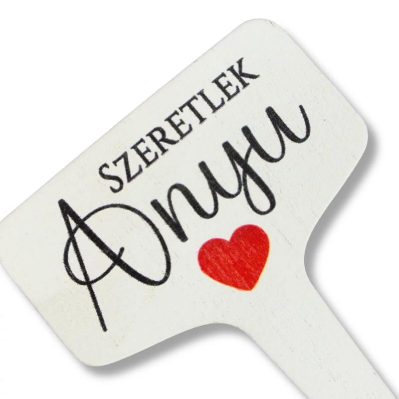 Fa beszúros tábla szögletes - Szeretlek Anyu 3db/csomag