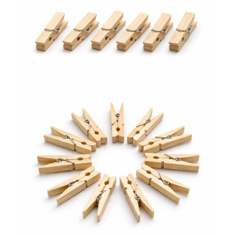 Fa csipesz natúr 4,5cm 25db/csomag