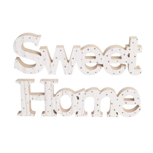 Fa felirat Sweet fehér/pöttyös 30x9cm