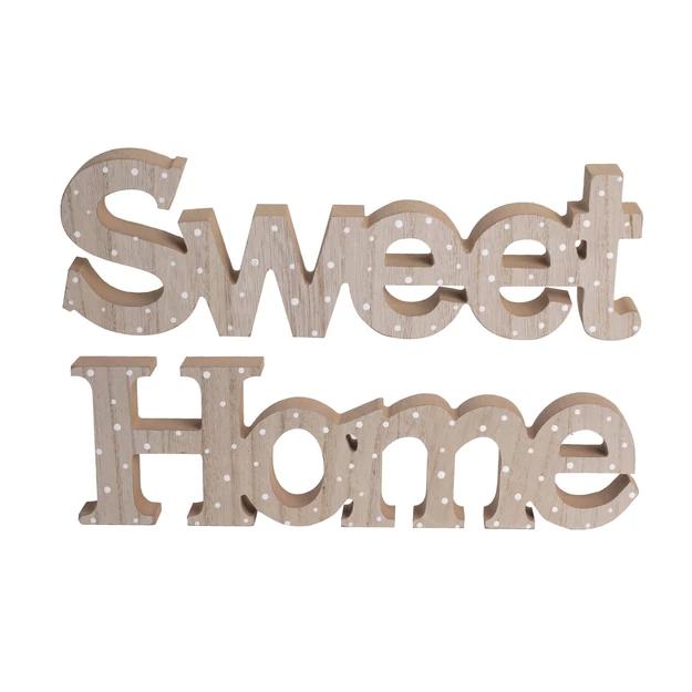 Fa felirat Sweet natúr pöttyös 30x9cm