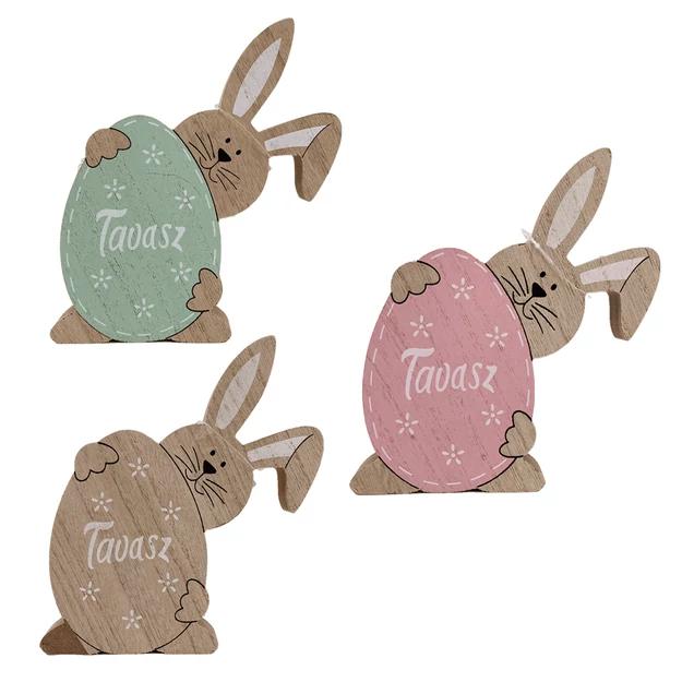 Fa nyuszi tojással – tavaszi és húsvéti dekoráció (3 féle, 18 cm)
