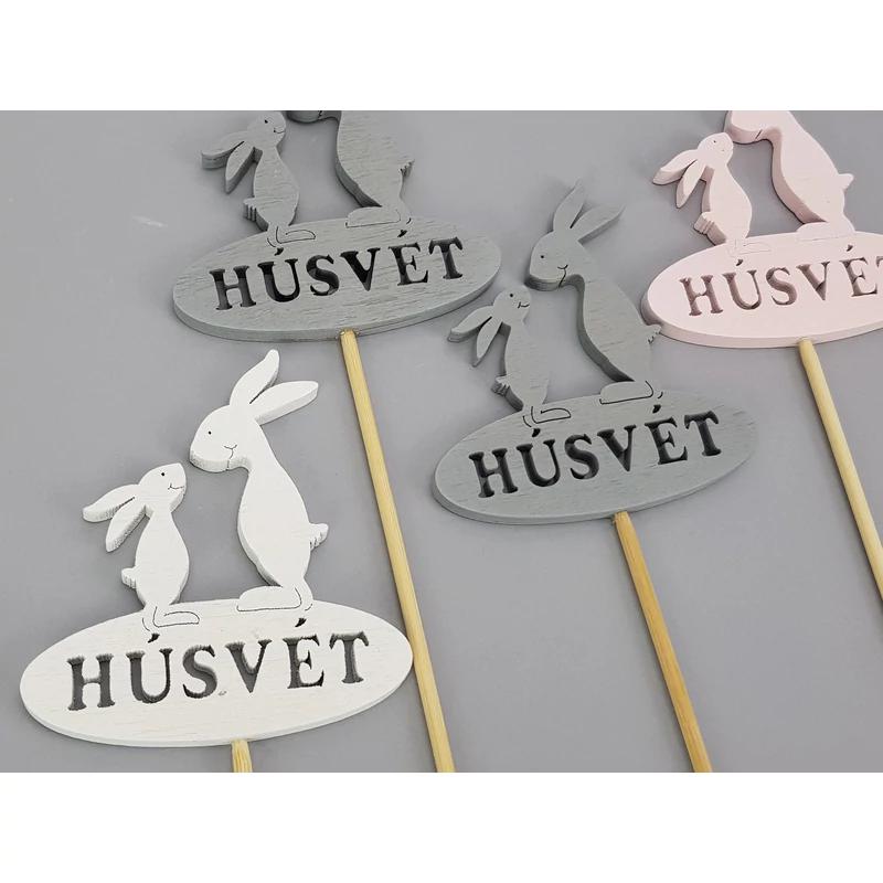 Fa Nyusziapa színes beszúrható 8x28cm 1db fehér, szürke, rózsaszín