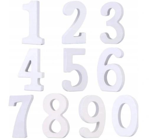 Fa számok 3D Esküvőre 11 cm fehér