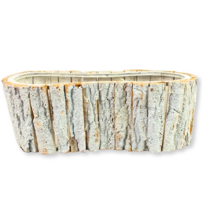 Fakéreg virágláda fehér 40x19x14cm