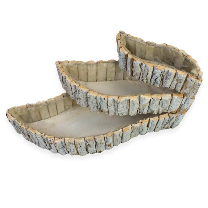 Fakéreg virágláda szett íves fehér 3db/szett 15-30cm