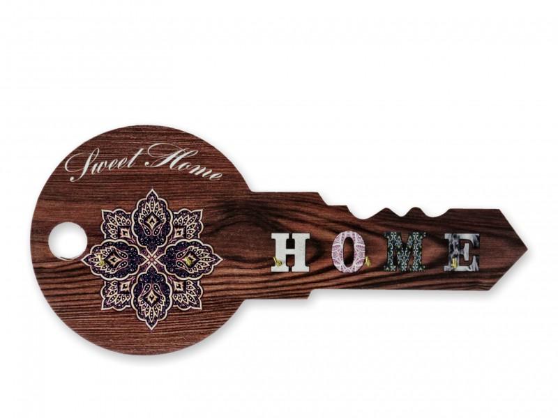 Fali kulcstartó kulcs 5 akasztós 33x15,5cm 3f mandalás