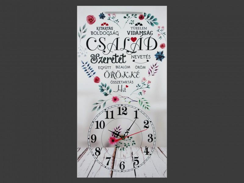 Falióra Család színes 26x50cm fa tábla