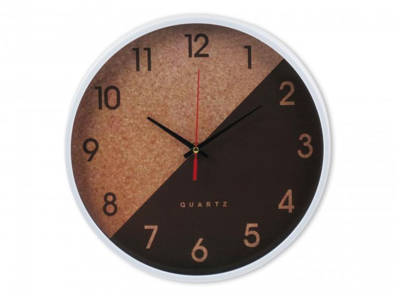 Falióra natúr / fekete színben – 30 cm átmérő, letisztult modern megjelenés