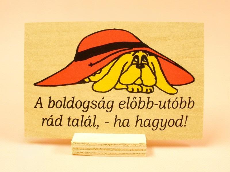 Fatábla kis talpas 10x7cm boldogság