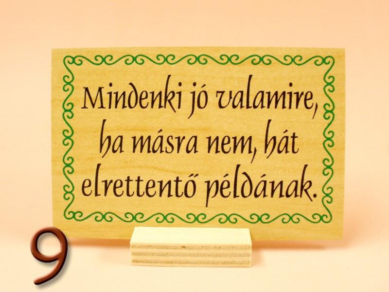 Fatábla kis talpas 10x7cm Mindenki jó valamire...