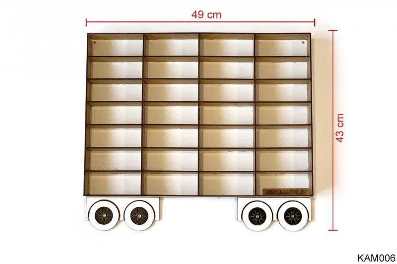 Fehér Pótkocsi Kamionhoz - Kisautó Tároló Kamion- Ajándék gyerekeknek