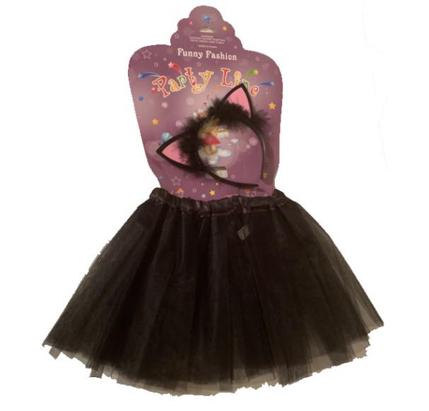 Fekete cica szett szoknyával