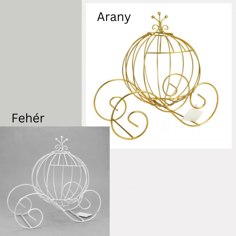 Fém tökhintó arany vagy fehér 30x15cm