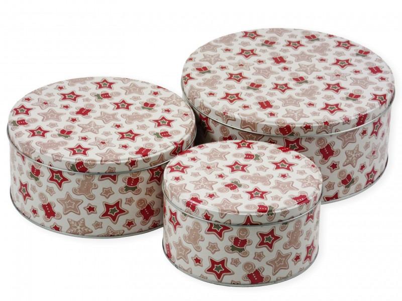 Fémdoboz szett kerek krém mézeskalács