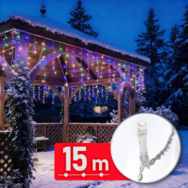 Fényfüzér - 15 m - 600 LED - 220-240V - 6W - átlátszó kábel