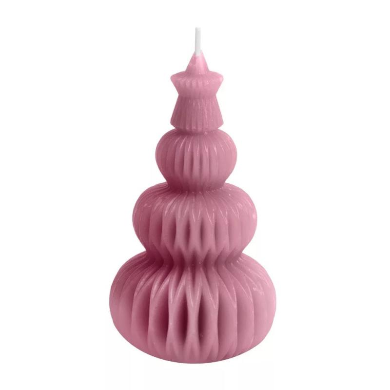 Fenyő gyertya 3D kerek mályva M9,5x5,5cm