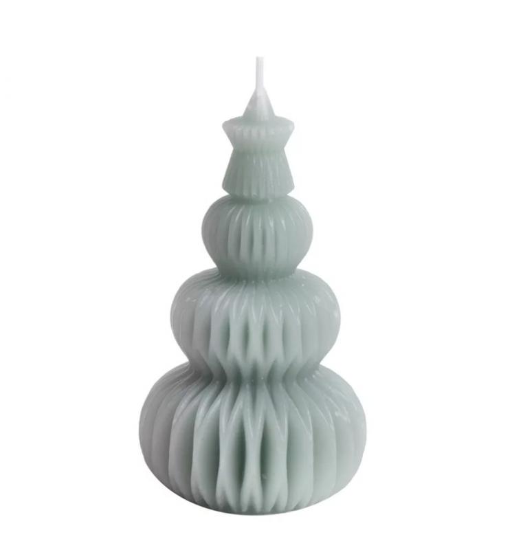 Fenyő gyertya 3D kerek zöld M9,5x5,5cm