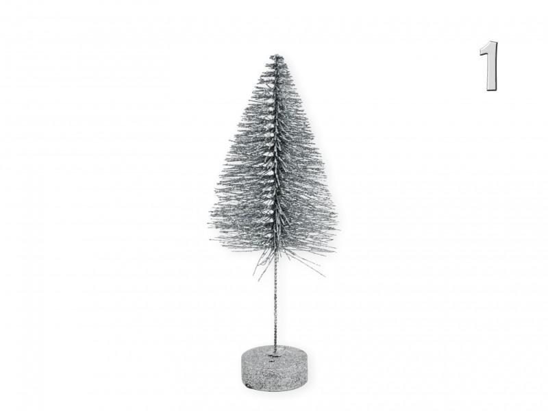 Fenyőfa dekoráció ezüst/fehér 25cm CAA721010 2f