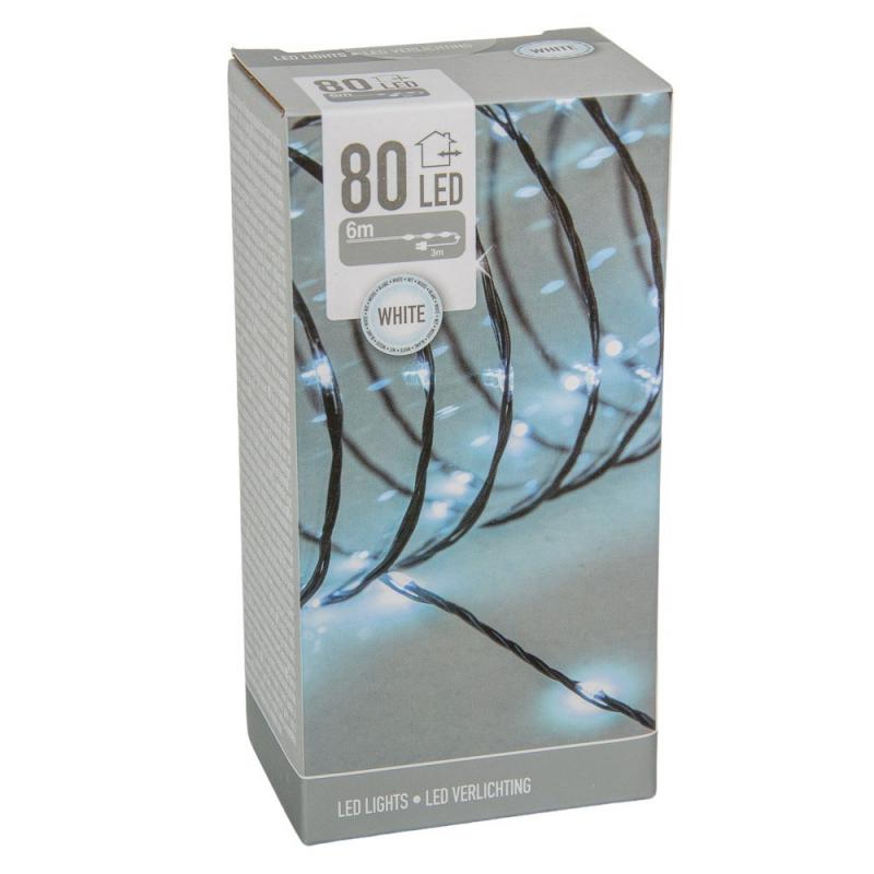 Fényvezeték 80 LED-es adapteres hideg 6m