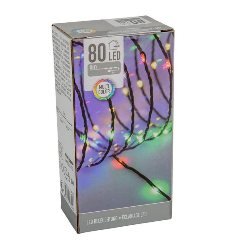 Fényvezeték 80 LED-es adapteres multi 6m