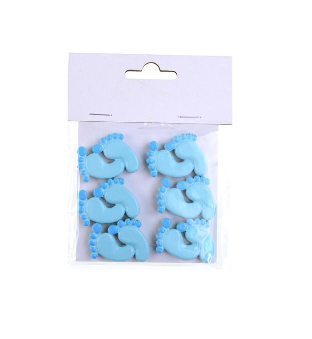 Figura baba lábnyom poly 3,2cm s/6 kék