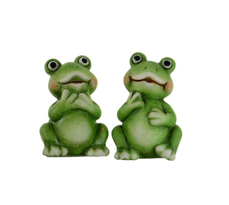 Figura béka kerámia 5.5x4.2x8.4cm 2féle zöld