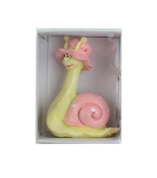 Figura csiga poly 7,7cm rózsaszín