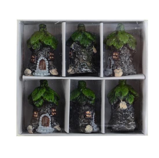 Figura házikó poly 3,3cm s/6 leveles szürke