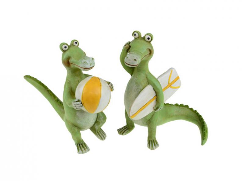 Figura krokodil poly 12*4*10.5cm 2féle zöld