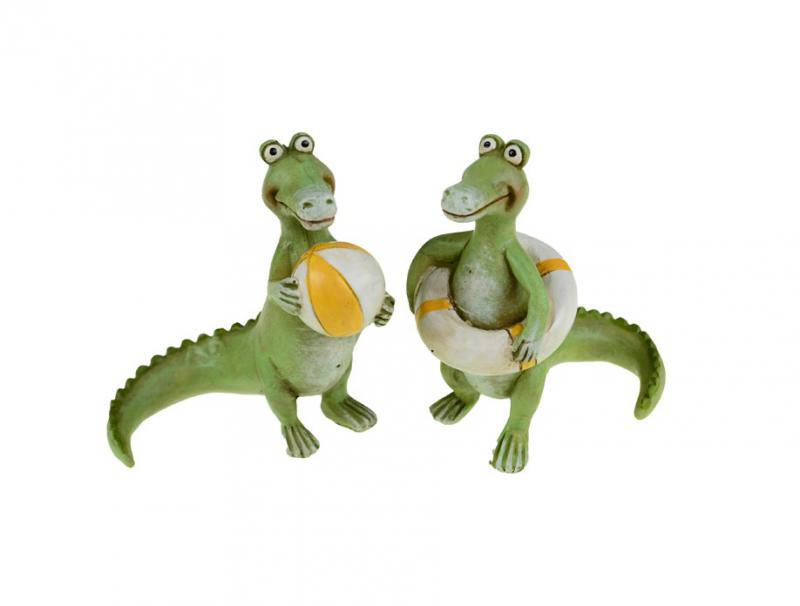 Figura krokodil poly 6*5*8cm 2féle zöld
