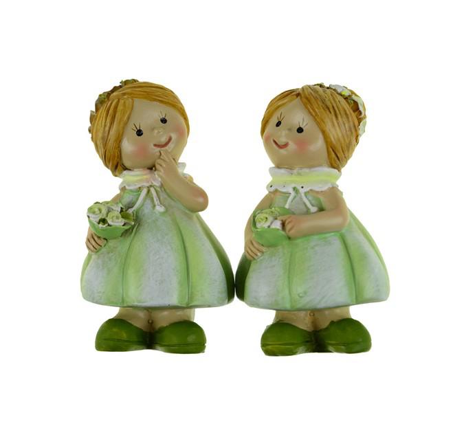 Figura lány poly 5*4*8.5cm 2féle zöld