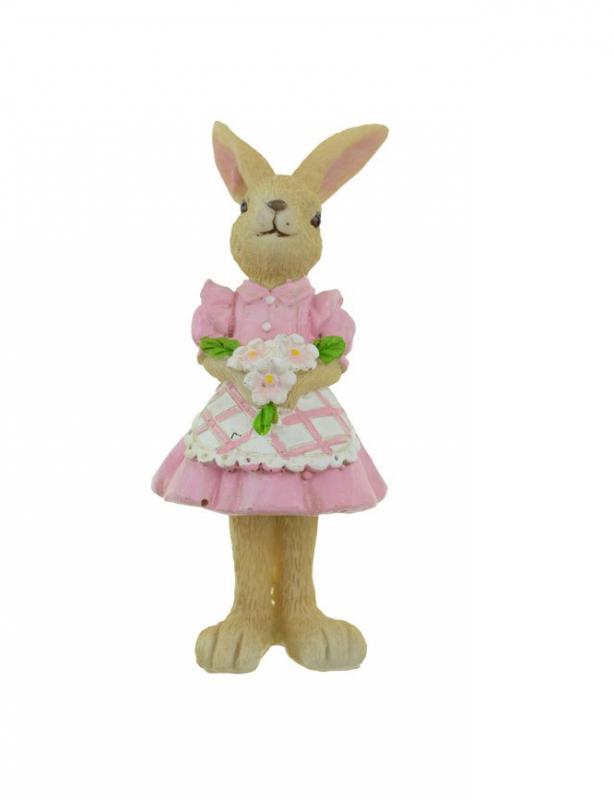 Figura lánynyuszi poly 6*6,5*13,5cm rózsaszín