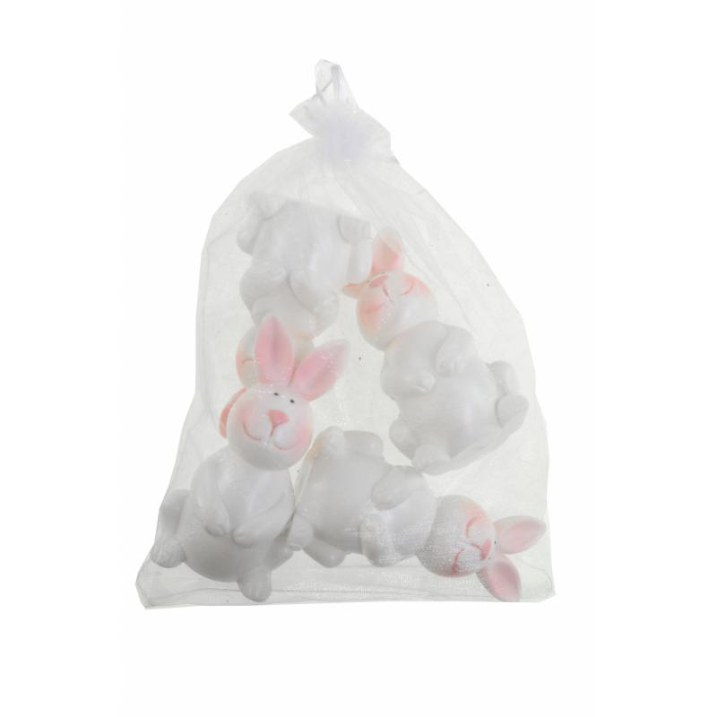 Figura nyúl műa. 6*10,5cm s/4db fehér