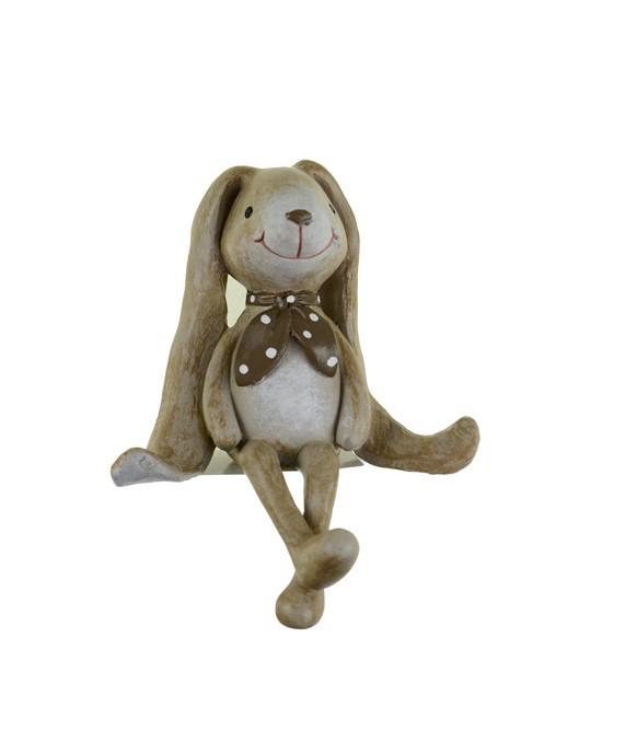 Figura nyuszi poly 9.5*6.5*12cm ülő barna