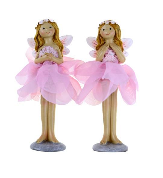 Figura tündér poly 7*6*11.5cm 2féle rózsaszín