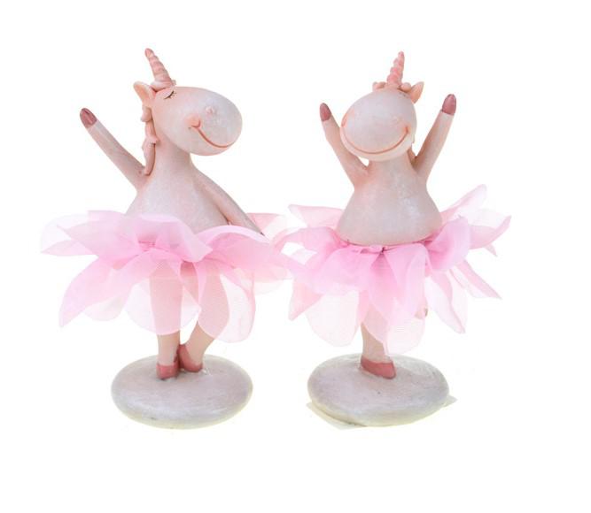 Figura unikornis szoknyában 9*8*12.5cm 2féle rózsaszín