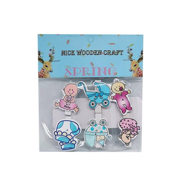 Figurás fa csipesz babaváró 3,5cm