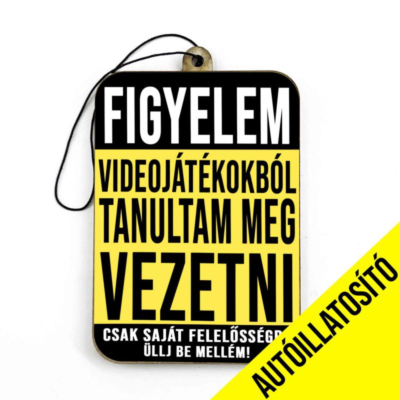 Figyelem videójátékokból - Vicces Autóillatosító - Autós Kiegészítő - Vicces Ajándék