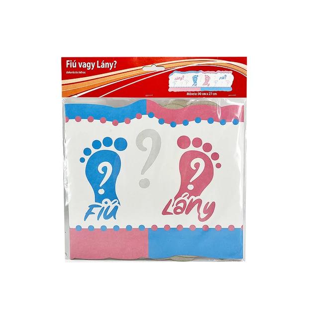 Fiú vagy Lány banner 90x27 cm
