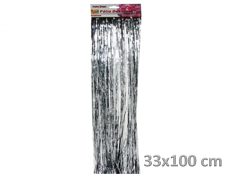 Fólia dekoráció rojt ezüst 13x100cm