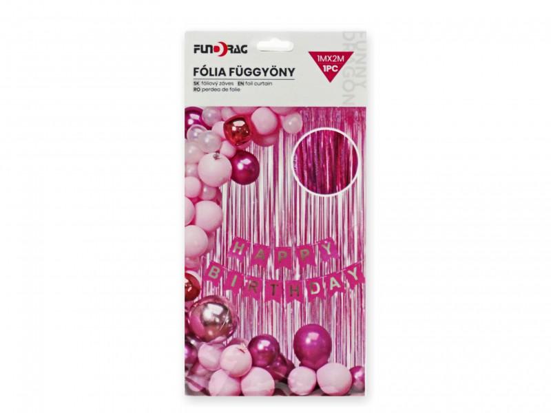 Fólia függöny rózsaszín 1x2m