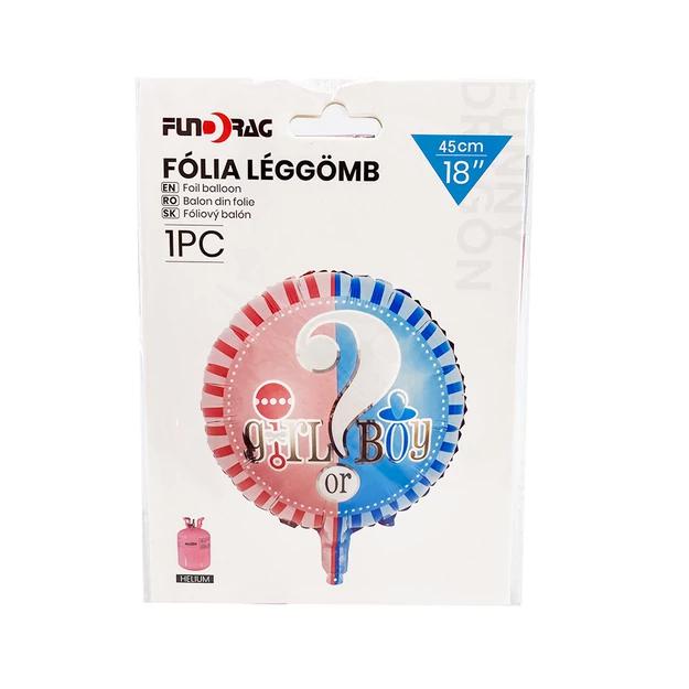 Fólia lufi girl or boy 45cm babaváró buli