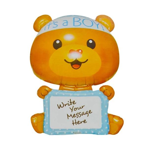 Fólia lufi írható macis rózsaszín vagy kék választható 82x116cm