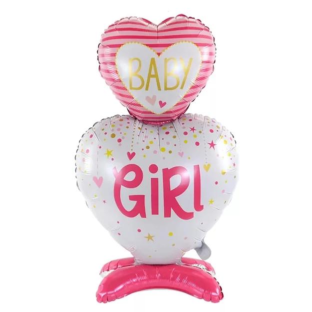 Fólia lufi szív baby girl rózsaszín 110cm